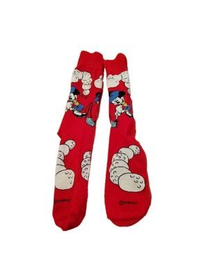Disney Mickey Mouse Men's Golf Socks Red Small 1 Pair * Call-out 1 SMALL HOLE *